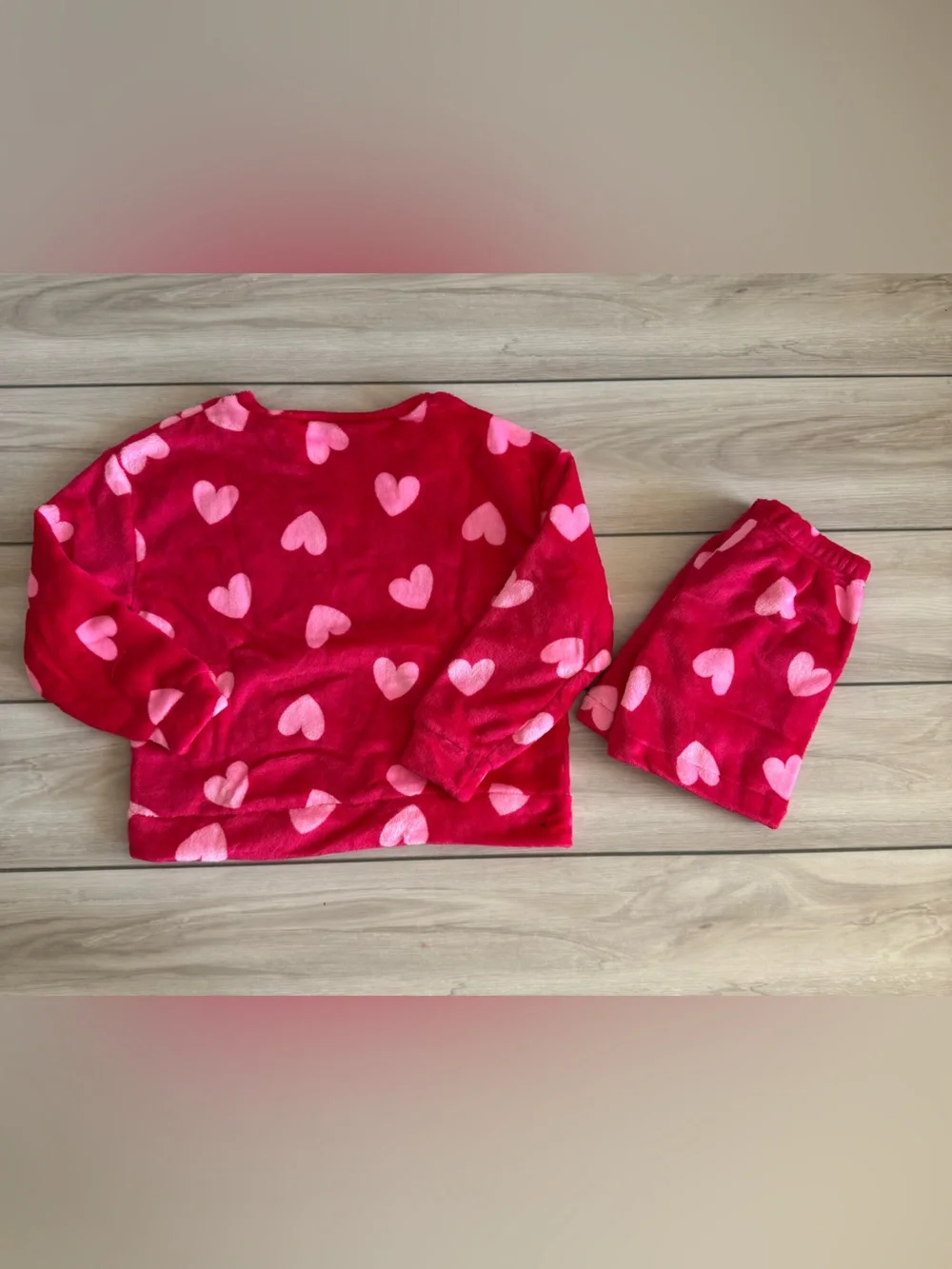 The Children’s Place Cozy Fleece Heart Pajamas Red Large NWT IN PACKAGE